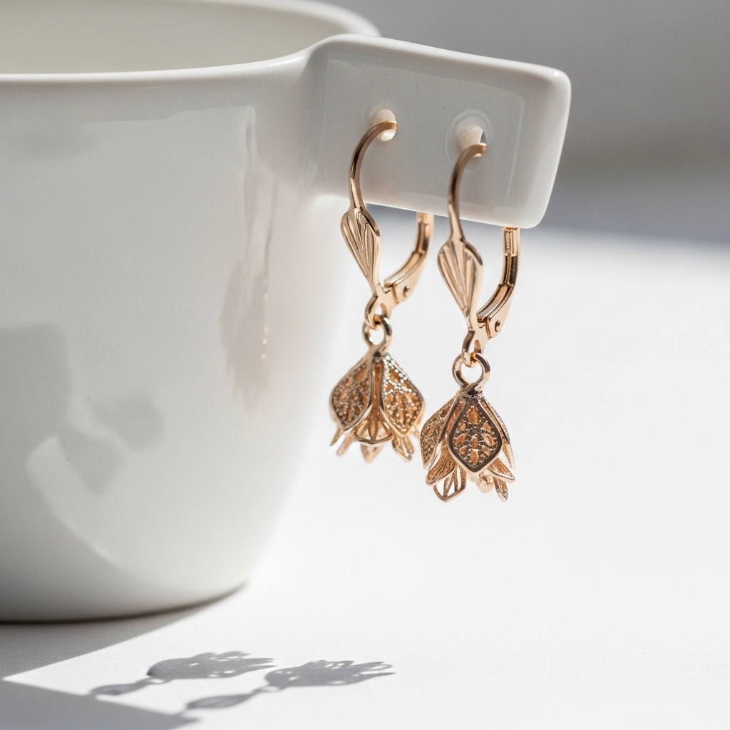 Floral Drop Earrings — view 1